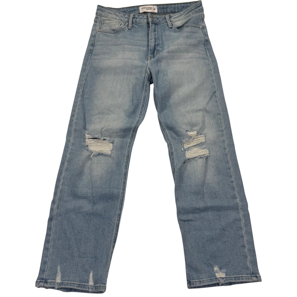 Just Black Denim Women 30 Light Wash Distressed Straight Leg High Rise Jeans USA